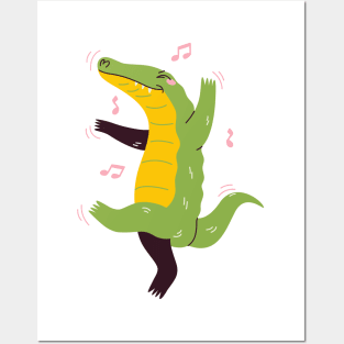 Funny Dancing Crocodile Posters and Art